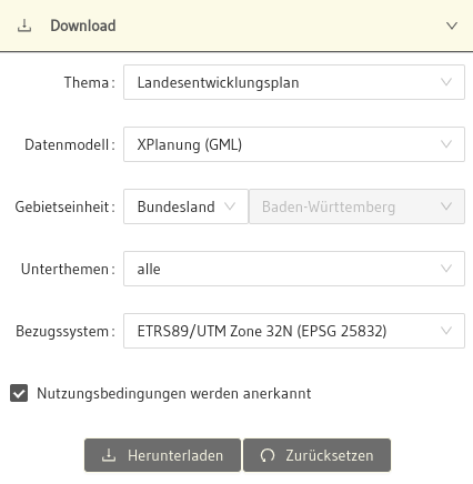 Download-Menü komplett